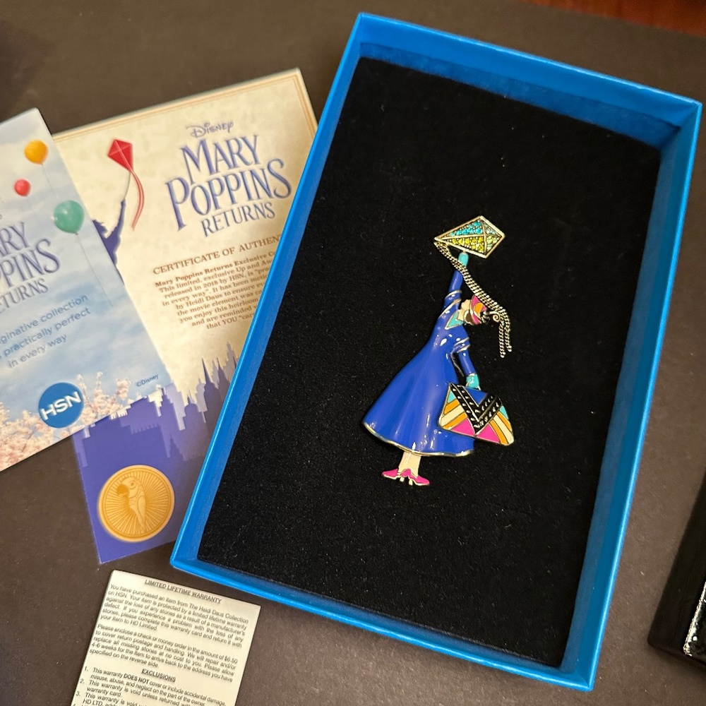 Heidi Daus Mary Poppins Up and Away Brooch New in Box